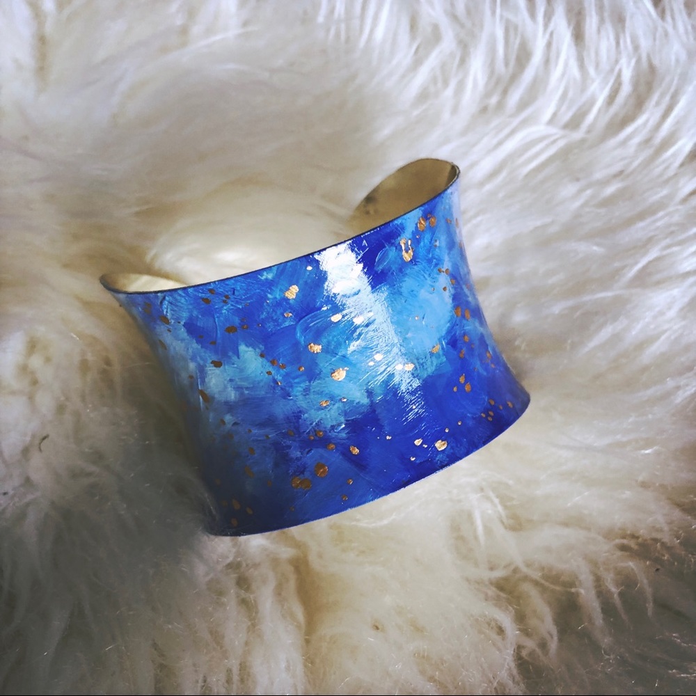 Upcycled Celestial Starry Night Cuff - image 2
